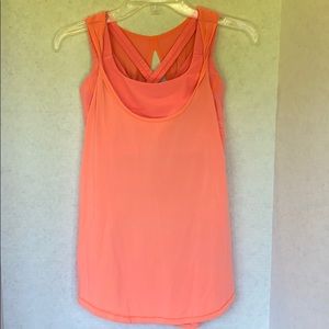 ♥️ LULULEMON ORANGE TANK TOP W/BRA SIZE 8
